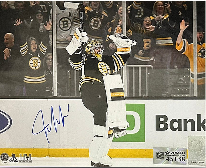 Dynasty Sports & Framing Autographed Hockey Photos Jeremy Swayman Celebration Boston Bruins Autographed 16" x 20" Hockey Photo