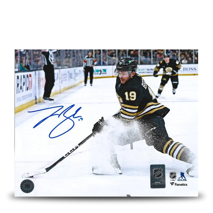 Dynasty Sports & Framing Autographed Hockey Photos Johnny Beecher in Action Boston Bruins Autographed 16" x 20" Hockey Photo
