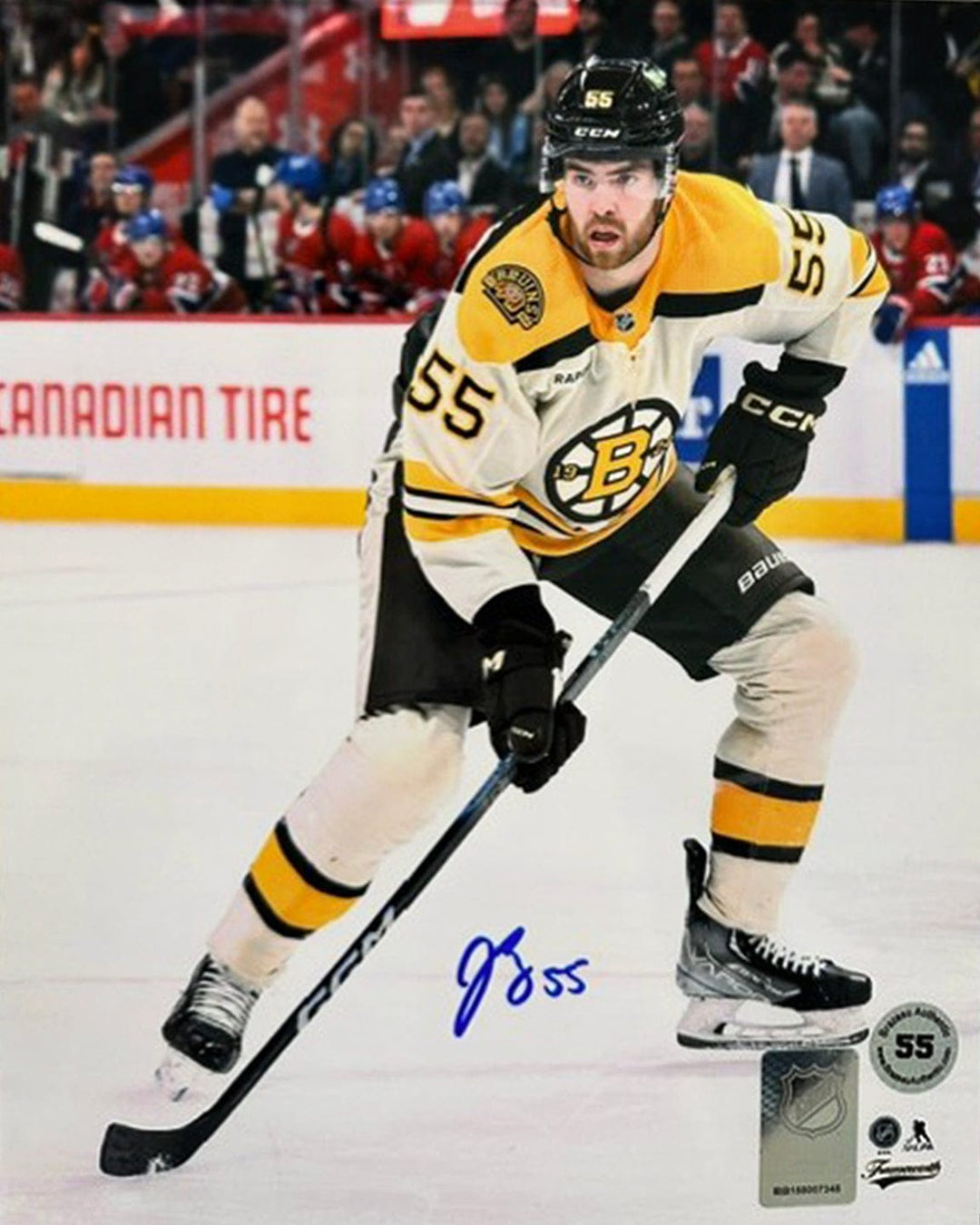 Dynasty Sports & Framing Autographed Hockey Photos Justin Brazeau in Action Boston Bruins Autographed 8" x 10" Hockey Photo