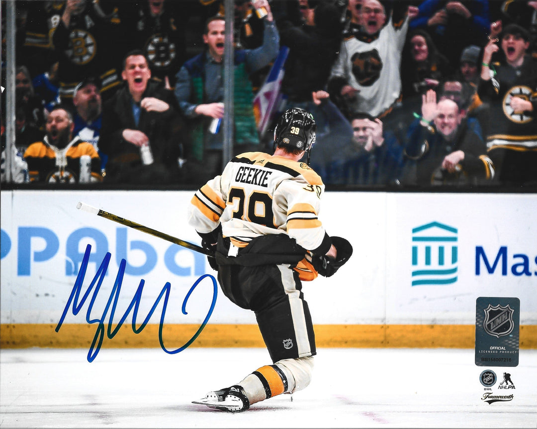Dynasty Sports & Framing Autographed Hockey Photos Morgan Geekie Celebration Boston Bruins Autographed 11" x 14" Hockey Photo