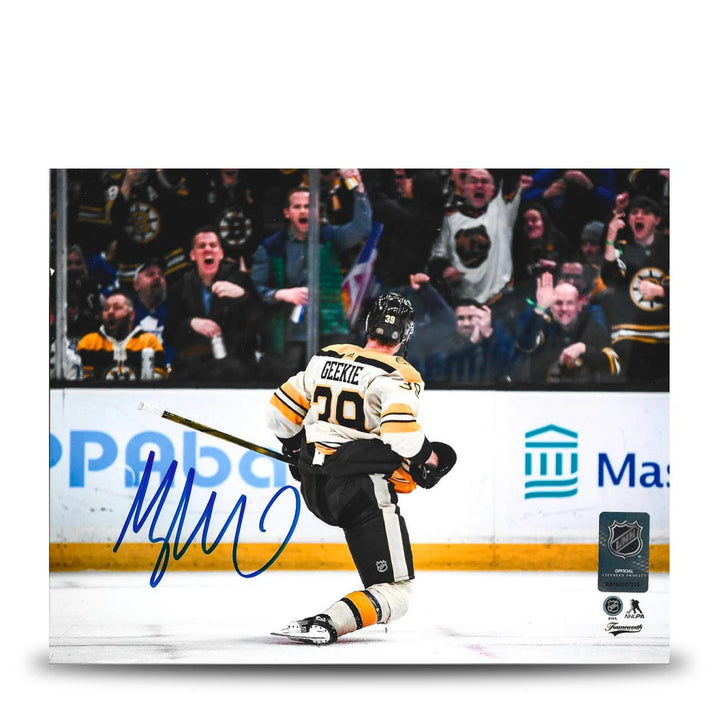 Dynasty Sports & Framing Autographed Hockey Photos Morgan Geekie Celebration Boston Bruins Autographed 11" x 14" Hockey Photo