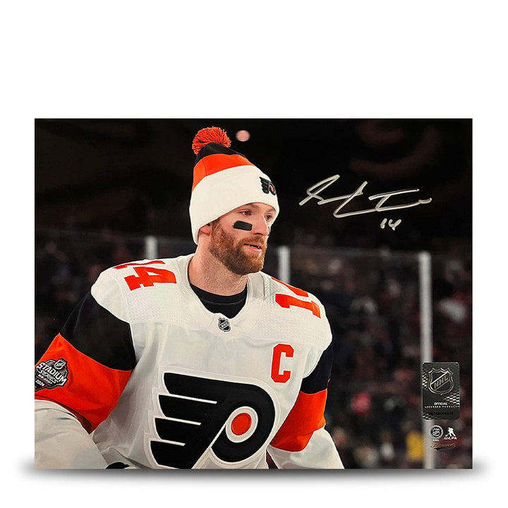 Dynasty Sports & Framing Autographed Hockey Photos Sean Couturier 2024 Stadium Series Captain Debut Philadelphia Flyers Autographed 8x10 Photo