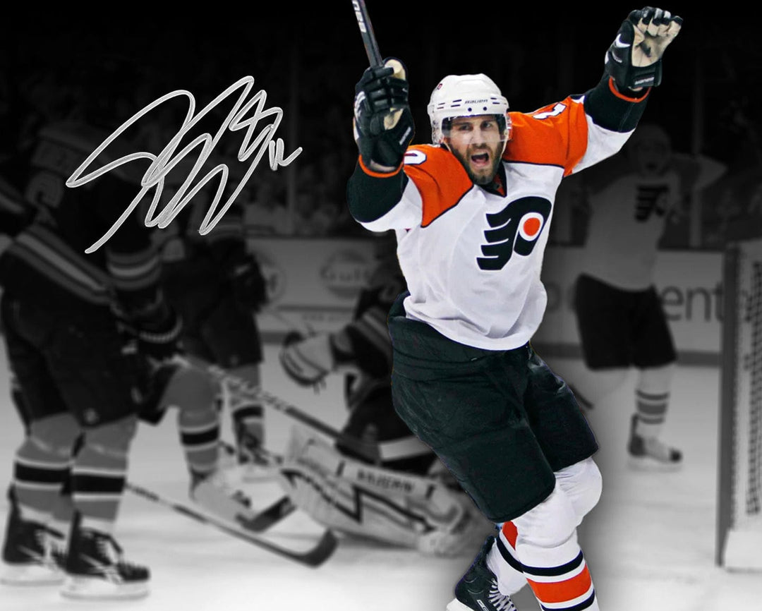 Dynasty Sports & Framing Autographed Hockey Photos Simon Gagne Philadelphia Flyers Game 7 Game-Winning Goal v. Bruins Autographed 11x14 Blackout Photo