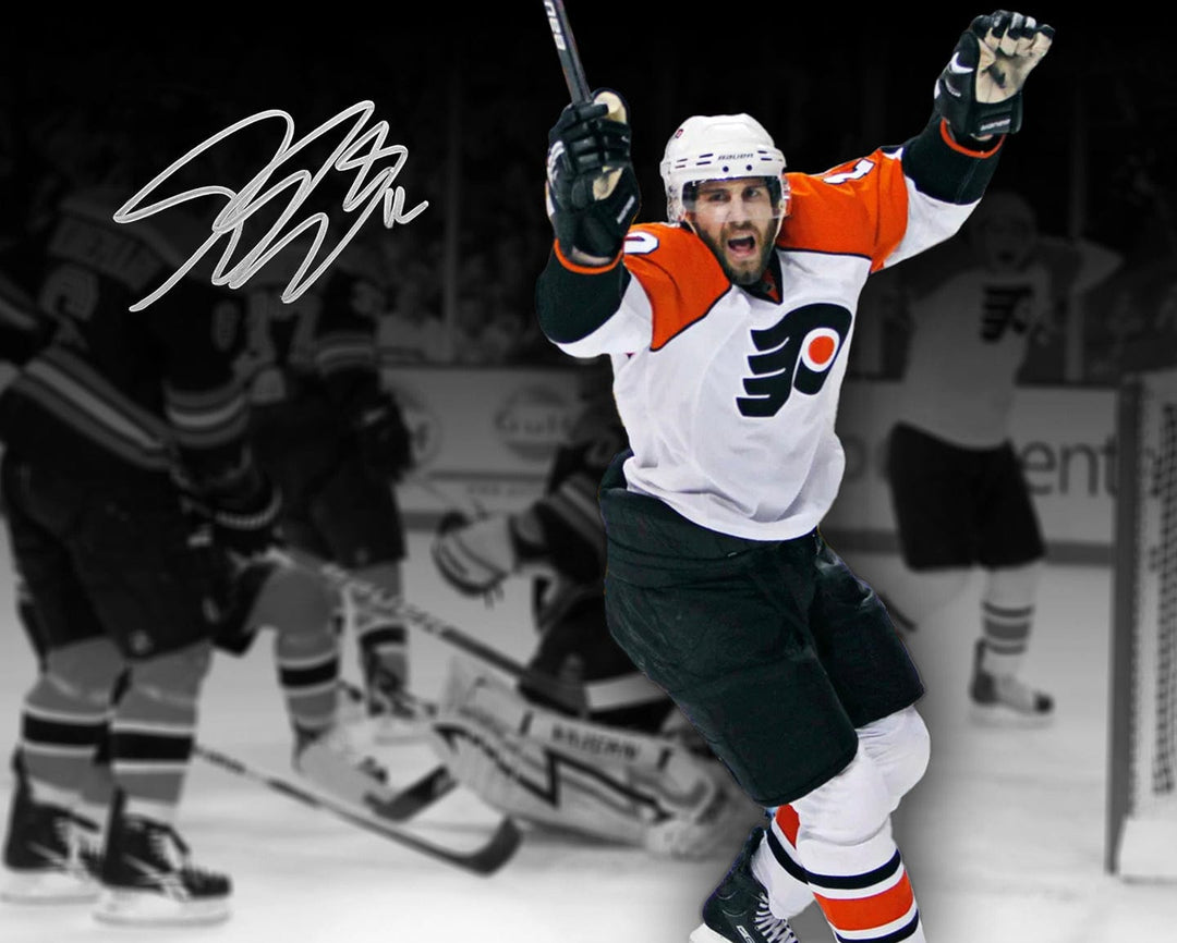 Dynasty Sports & Framing Autographed Hockey Photos Simon Gagne Philadelphia Flyers Game 7 Game-Winning Goal v. Bruins Autographed 16x20 Blackout Photo