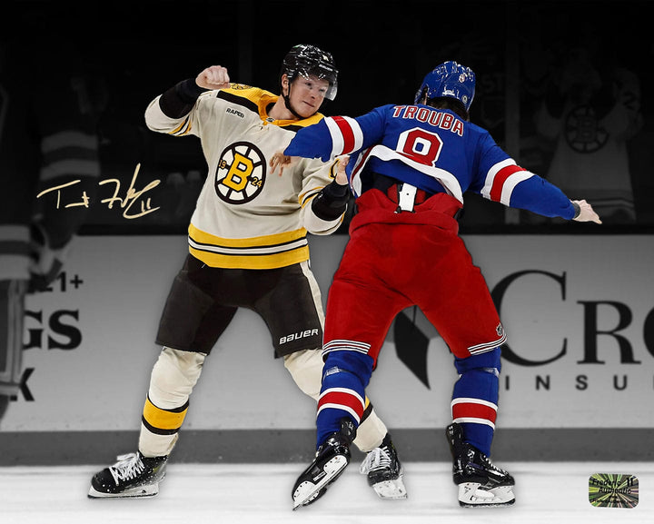 Dynasty Sports & Framing Autographed Hockey Photos Trent Frederic Fighting Action Boston Bruins Autographed 16" x 20" Hockey Photo