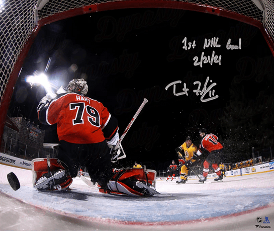 Dynasty Sports & Framing Autographed Hockey Photos Trent Frederic First NHL Goal Boston Bruins Autographed 11" x 14" Hockey Photo with Inscription