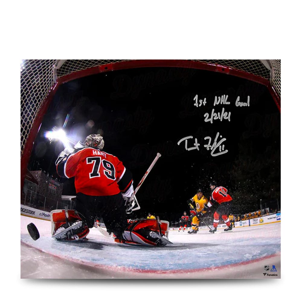 Dynasty Sports & Framing Autographed Hockey Photos Trent Frederic First NHL Goal Boston Bruins Autographed 11" x 14" Hockey Photo with Inscription