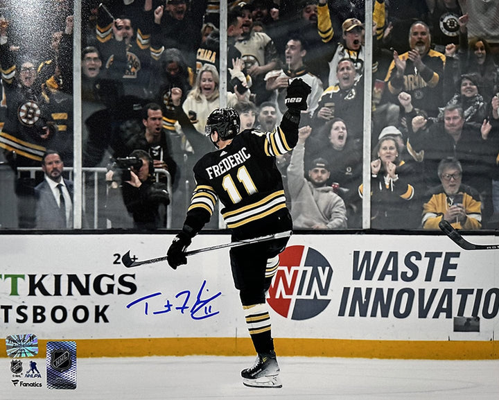 Dynasty Sports & Framing Autographed Hockey Photos Trent Frederic Goal Celebration Boston Bruins Autographed 16" x 20" Hockey Photo