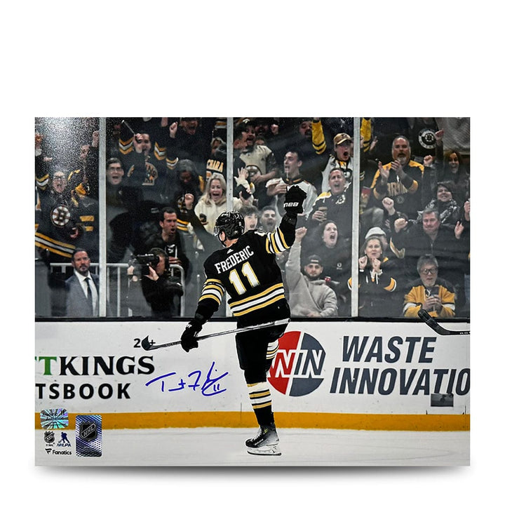 Dynasty Sports & Framing Autographed Hockey Photos Trent Frederic Goal Celebration Boston Bruins Autographed 16" x 20" Hockey Photo