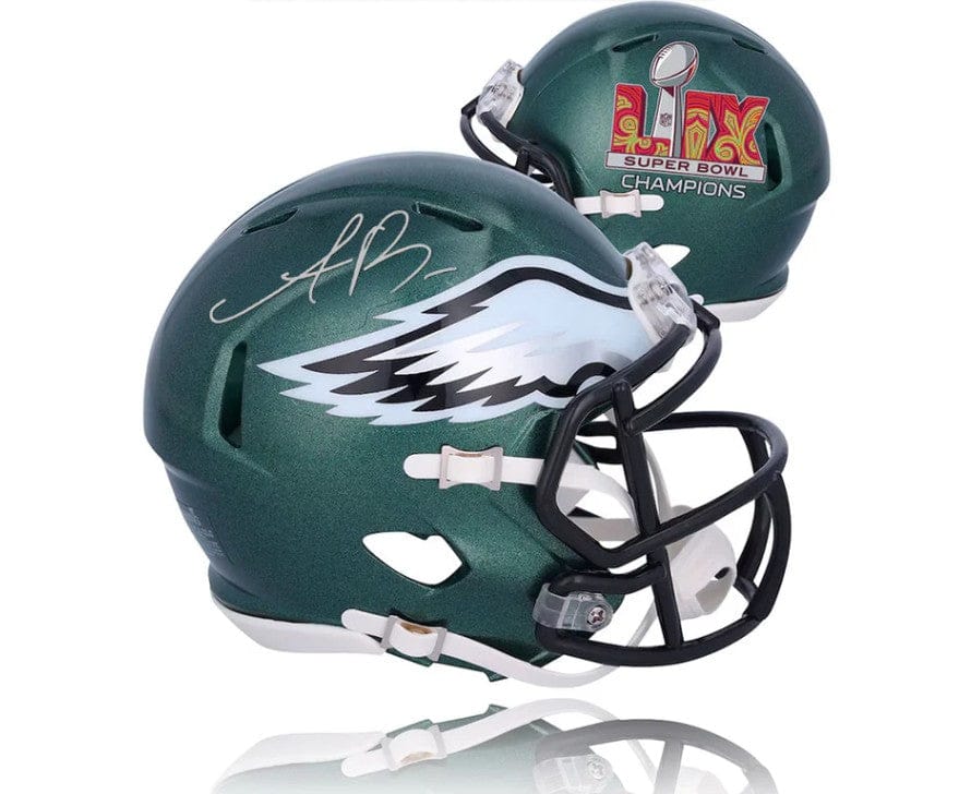 Dynasty Sports & Framing Autographed Mini-Helmets AJ Brown Philadelphia Eagles Autographed Super Bowl LIX Champions Football Mini-Helmet