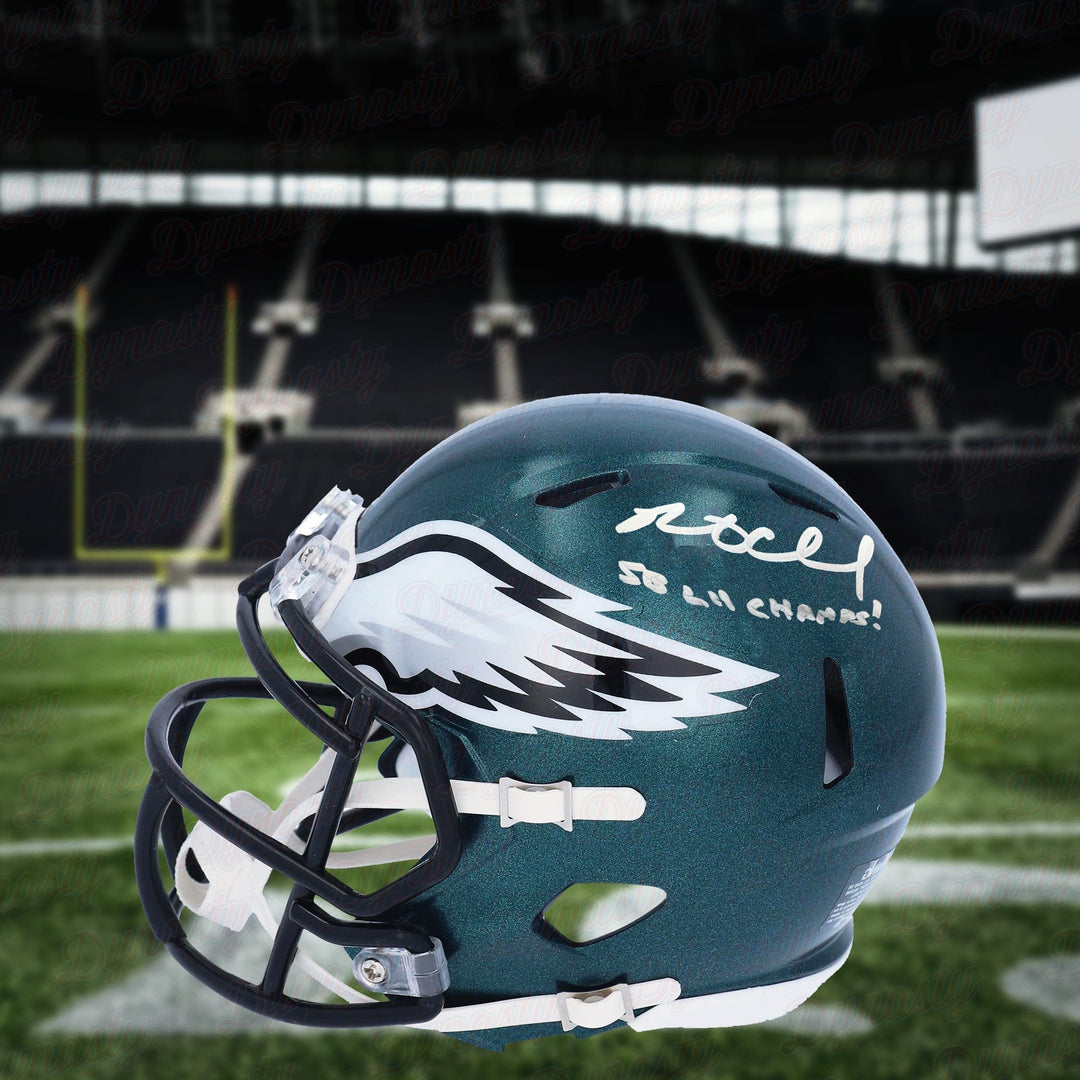 Dynasty Sports & Framing Autographed Mini-Helmets Brent Celek Philadelphia Eagles Autographed Football Mini-Helmet w/ Super Bowl Champions Inscription
