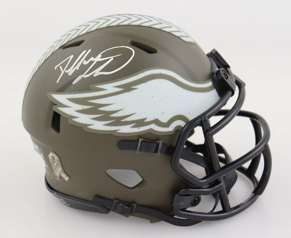 Dynasty Sports & Framing Autographed Mini-Helmets Dallas Goedert Philadelphia Eagles Autographed Salute to Service Speed Mini Helmet