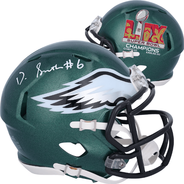 Dynasty Sports & Framing Autographed Mini-Helmets DeVonta Smith Philadelphia Eagles Autographed Super Bowl LIX Champions Football Mini-Helmet