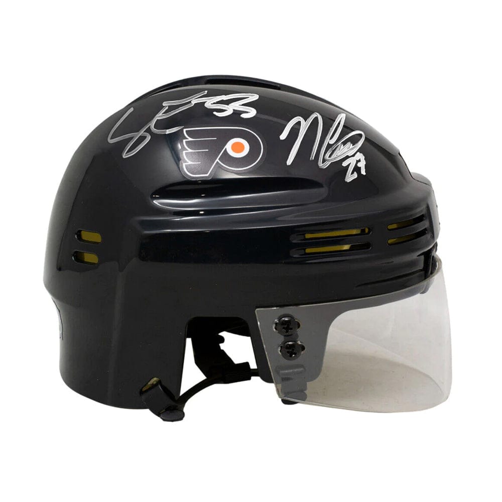 Dynasty Sports & Framing Autographed Mini-Helmets Noah Cates & Samuel Ersson Philadelphia Flyers Autographed NHL Hockey Bauer Mini-Helmet