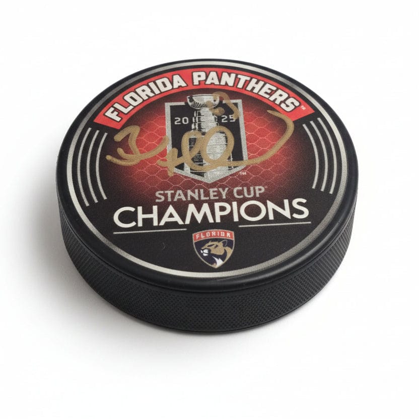 Dynasty Sports & Framing Autographed Pucks Brad Marchand Florida Panthers Stanley Cup Champions Logo Puck