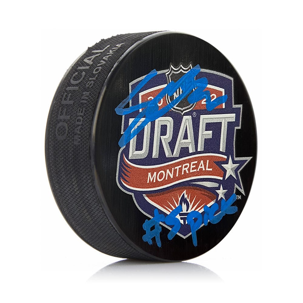 Dynasty Sports & Framing Autographed Pucks Cutter Gauthier Anaheim Ducks Autographed NHL Hockey 2022 Draft Puck with #5 Pick Inscription