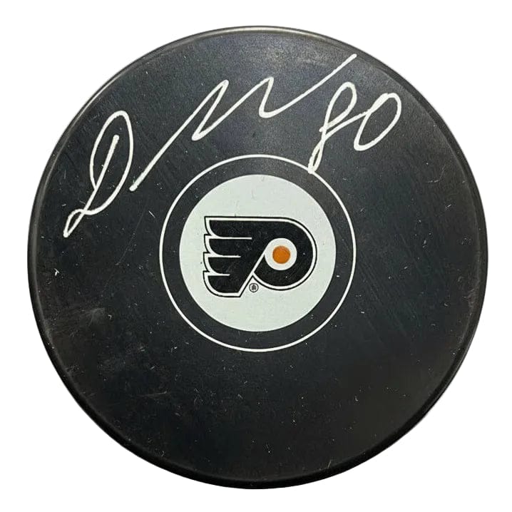 Dynasty Sports & Framing Autographed Pucks Dan Vladar Philadelphia Flyers Autographed Logo Hockey Puck - Silver Signature