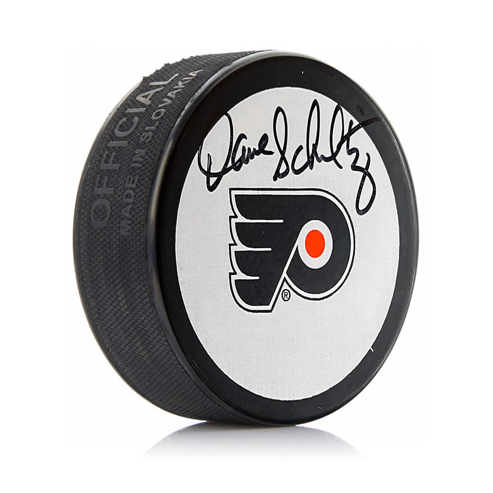 Dynasty Sports & Framing Autographed Pucks Dave 'The Hammer' Schultz Philadelphia Flyers Autographed White Hockey Logo Puck