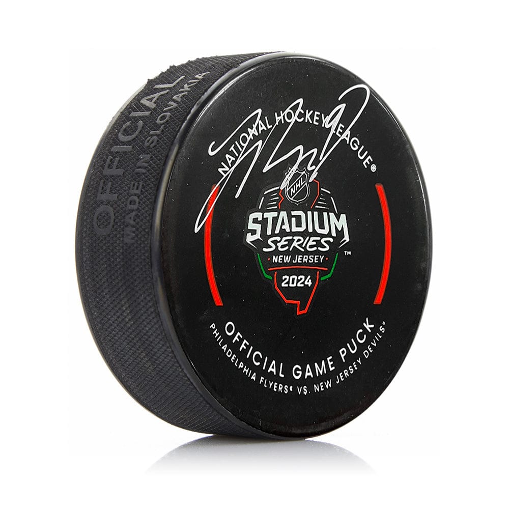 Dynasty Sports & Framing Autographed Pucks Jamie Drysdale Autographed Philadelphia Flyers 2024 Stadium Series Hockey Game Model Puck