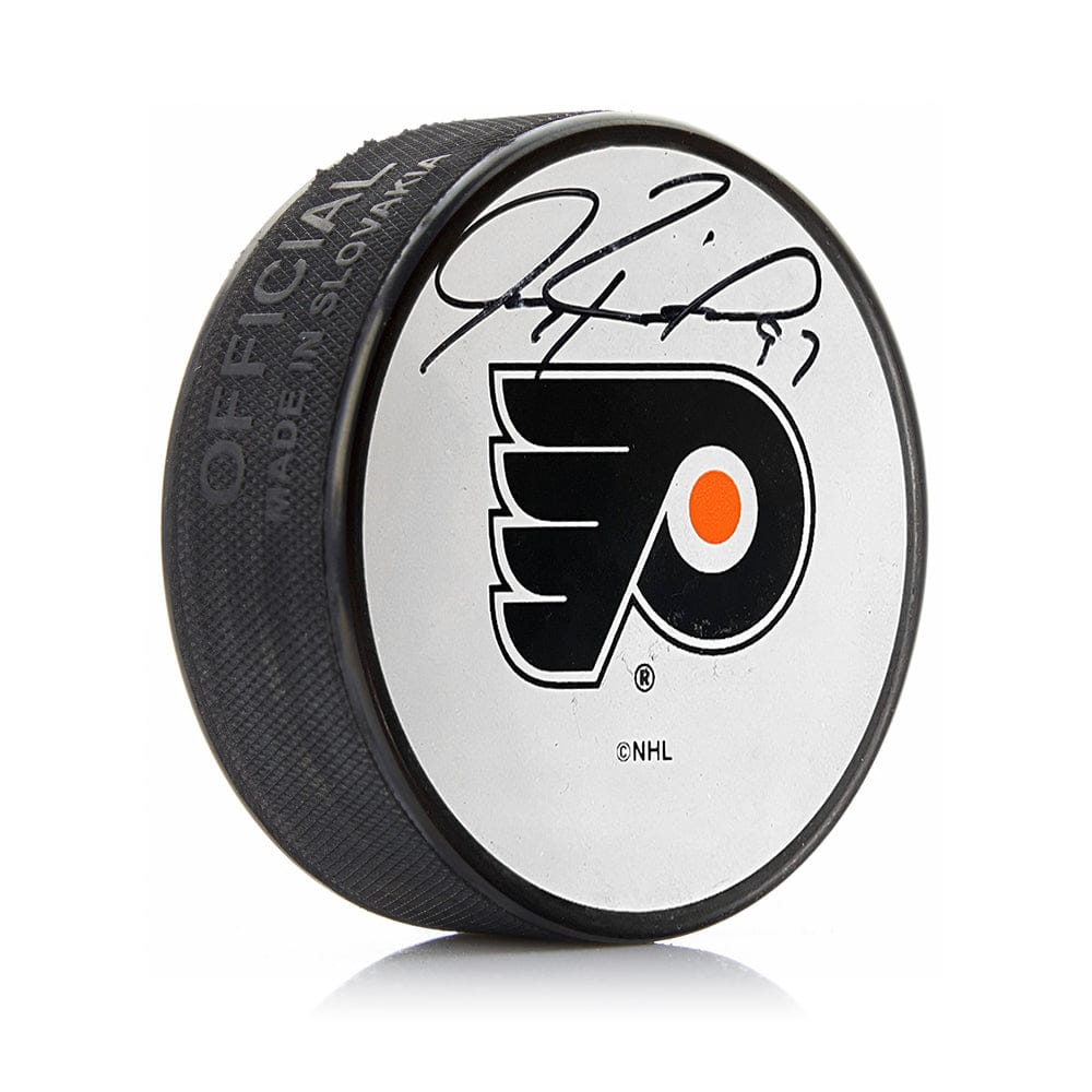 Dynasty Sports & Framing Autographed Pucks Jeremy Roenick Philadelphia Flyers Autographed White Hockey Logo Puck