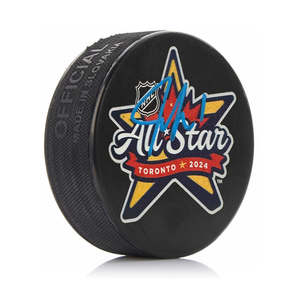 Dynasty Sports & Framing Autographed Pucks Jeremy Swayman Boston Bruins Autographed 2024 NHL All-Star Game Logo Puck