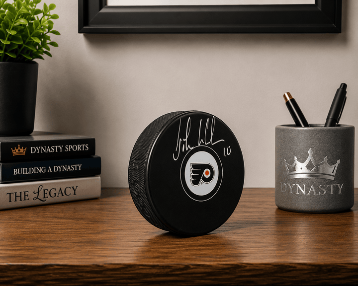 Dynasty Sports & Framing Autographed Pucks John LeClair Philadelphia Flyers Autographed Hockey Logo Puck