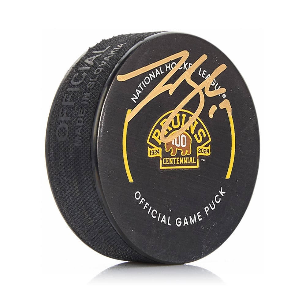 Dynasty Sports & Framing Autographed Pucks Johnny Beecher Boston Bruins Autographed 100th Anniversary Hockey Game Puck