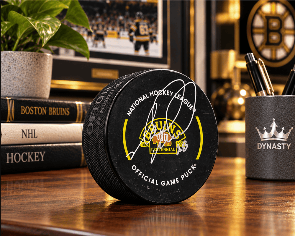Dynasty Sports & Framing Autographed Pucks Mark Recchi Boston Bruins Autographed 2023 100th Anniversary Centennial Game Puck