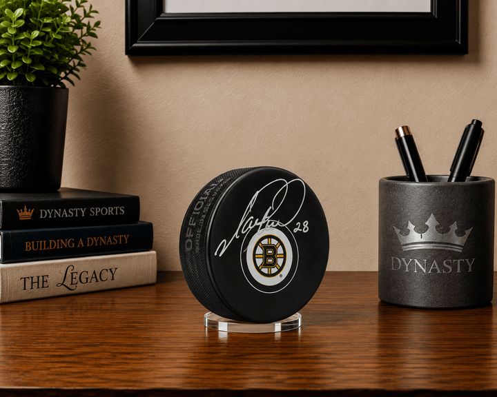 Dynasty Sports & Framing Autographed Pucks Mark Recchi Boston Bruins Autographed Hockey Logo Puck