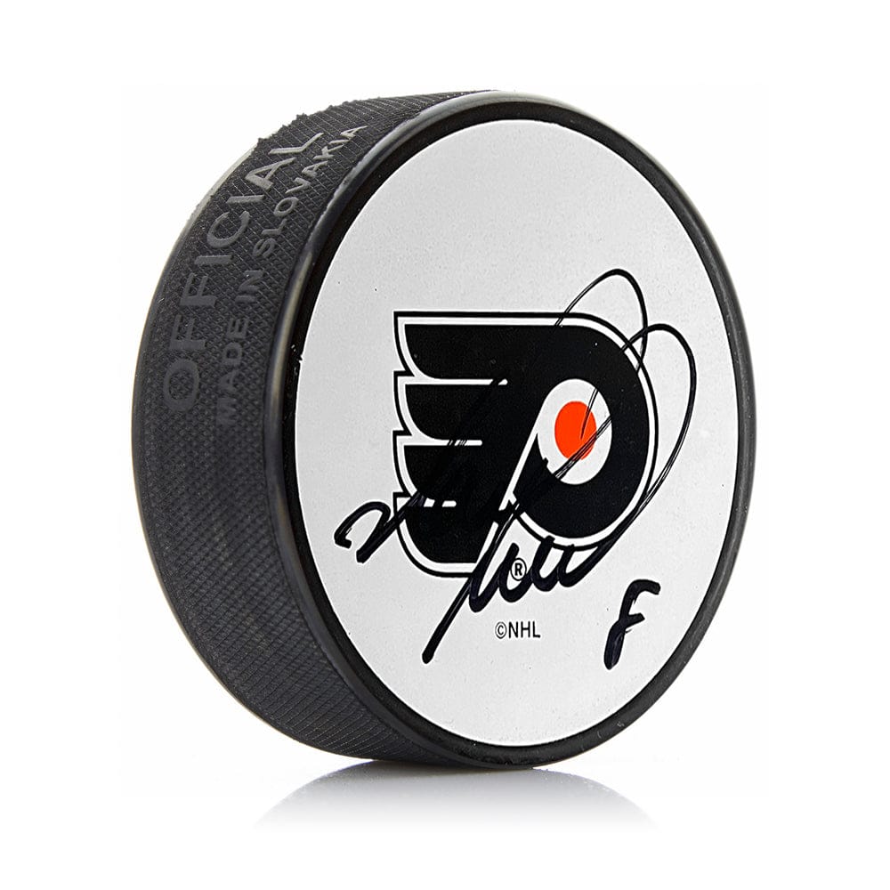 Dynasty Sports & Framing Autographed Pucks Mark Recchi Philadelphia Flyers Autographed White Hockey Logo Puck