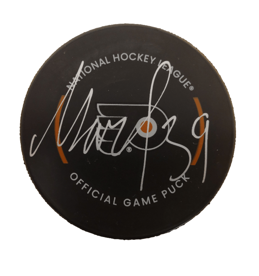 Dynasty Sports & Framing Autographed Pucks Matvei Michkov Philadelphia Flyers Autographed Official Game Puck - Silver Signature