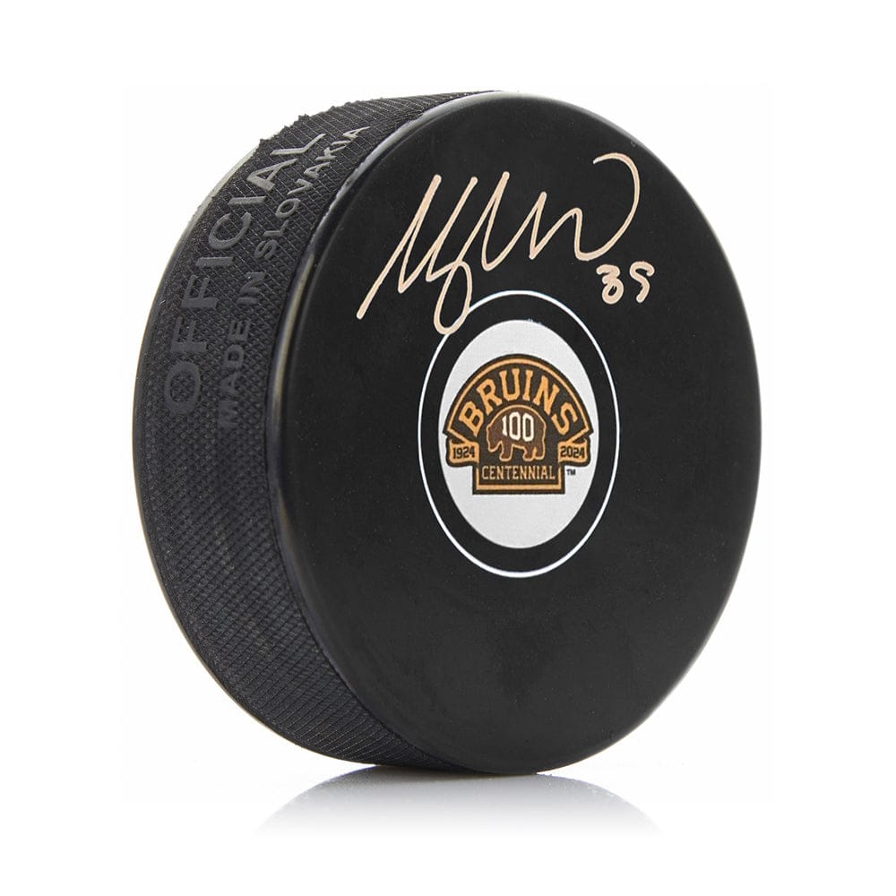 Dynasty Sports & Framing Autographed Pucks Morgan Geekie Autographed Boston Bruins 100th Anniversary Hockey Logo Puck