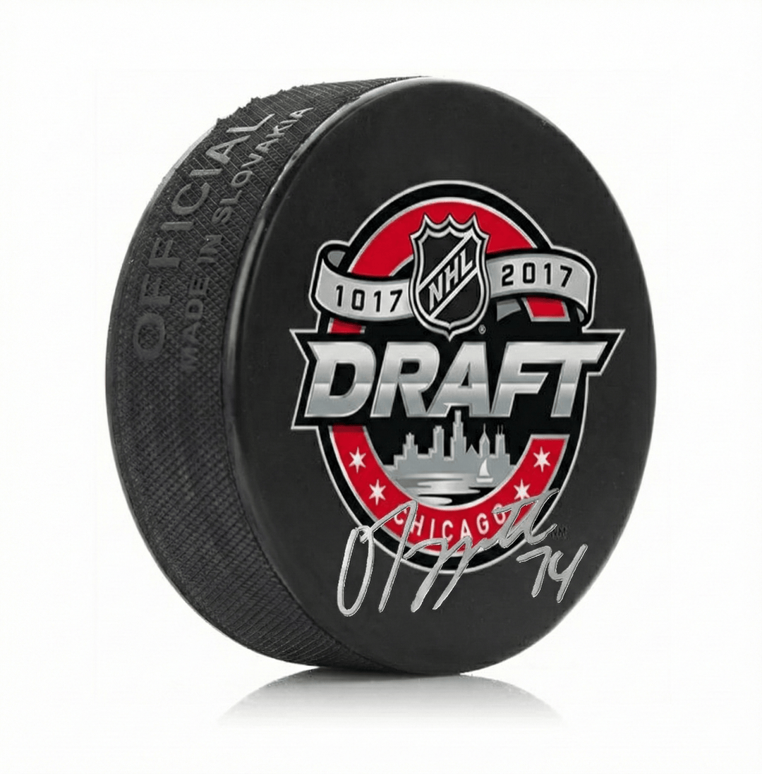 Dynasty Sports & Framing Autographed Pucks Owen Tippett Autographed Philadelphia Flyers 2017 Draft Hockey Logo Puck - Silver Signature
