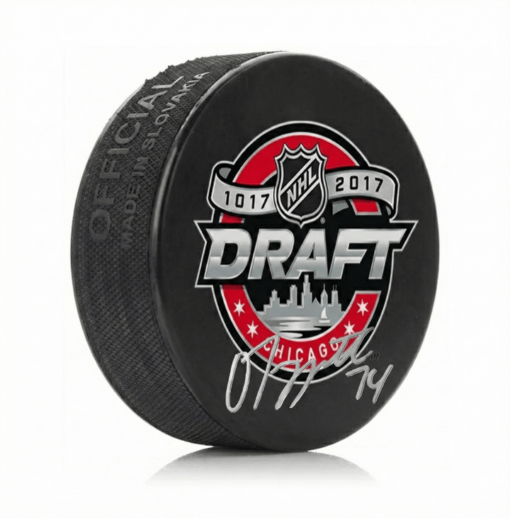 Dynasty Sports & Framing Autographed Pucks Owen Tippett Autographed Philadelphia Flyers 2017 Draft Hockey Logo Puck - Silver Signature