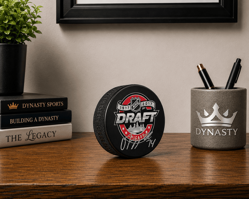 Dynasty Sports & Framing Autographed Pucks Owen Tippett Autographed Philadelphia Flyers 2017 Draft Hockey Logo Puck - Silver Signature