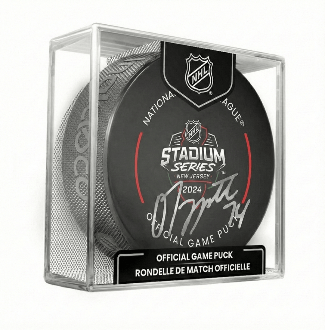 Dynasty Sports & Framing Autographed Pucks Owen Tippett Autographed Philadelphia Flyers 2024 Stadium Series Hockey Game Model Puck - Silver Sig