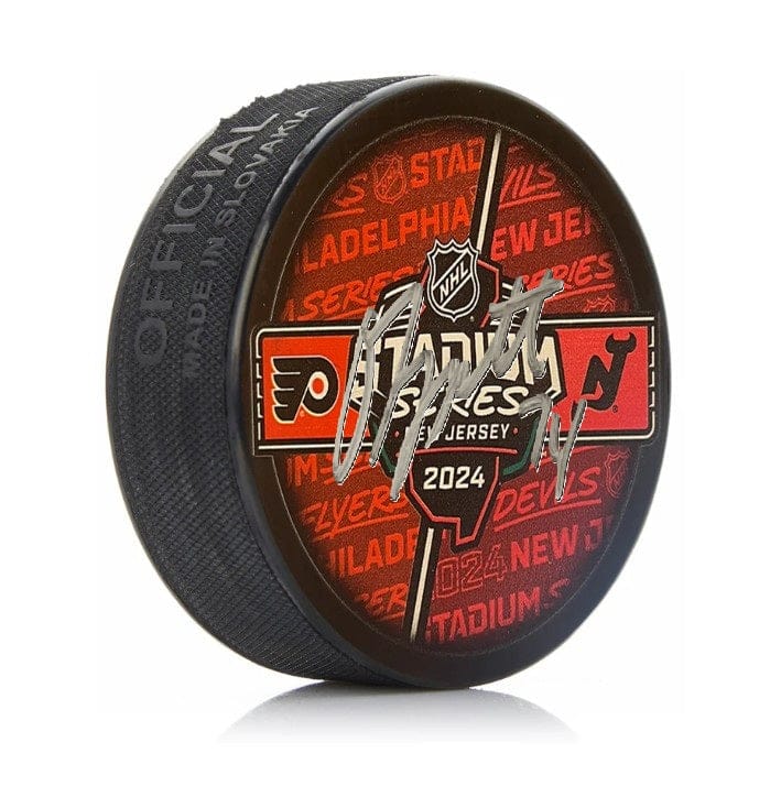 Dynasty Sports & Framing Autographed Pucks Owen Tippett Autographed Philadelphia Flyers 2024 Stadium Series Hockey Logo Puck