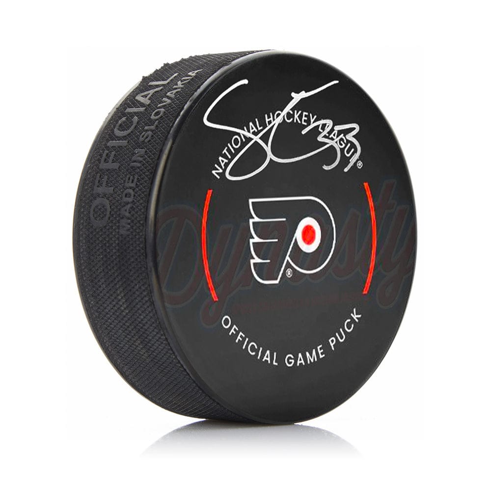 Dynasty Sports & Framing Autographed Pucks Samuel Ersson Autographed Philadelphia Flyers Hockey Game Model Puck