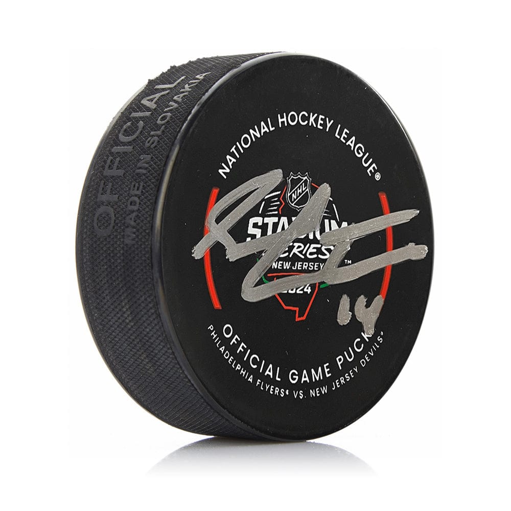 Dynasty Sports & Framing Autographed Pucks Sean Couturier Autographed Philadelphia Flyers 2024 Stadium Series Hockey Game Model Puck