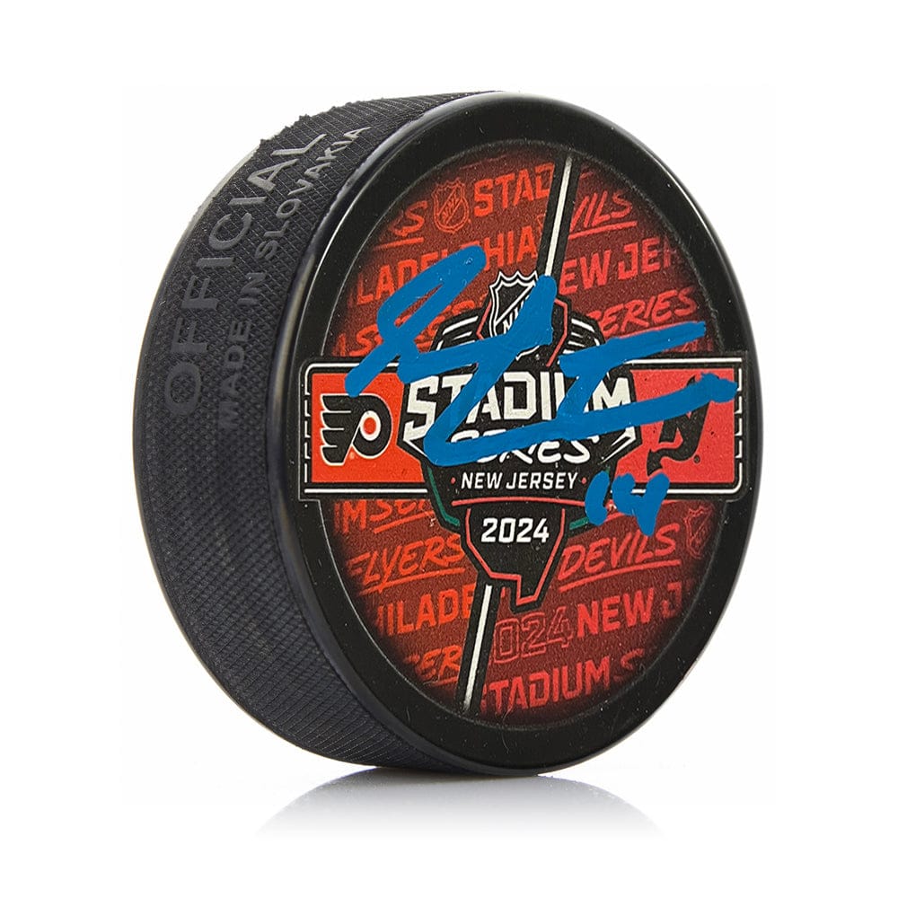 Dynasty Sports & Framing Autographed Pucks Sean Couturier Autographed Philadelphia Flyers 2024 Stadium Series Hockey Logo Puck