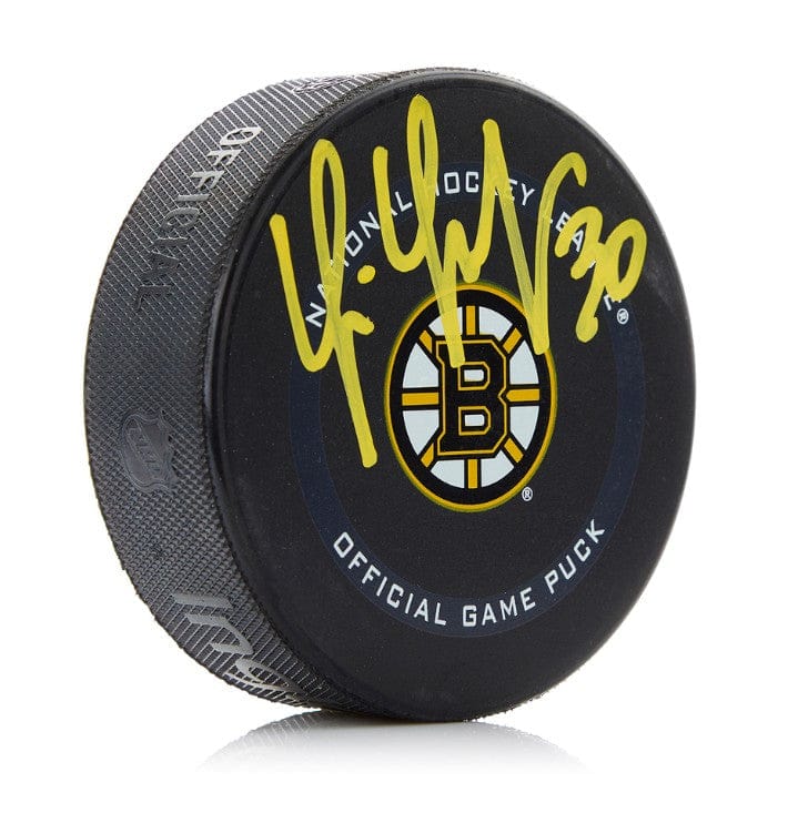 Dynasty Sports & Framing Autographed Pucks Tim Thomas Boston Bruins Autographed Game Model Puck