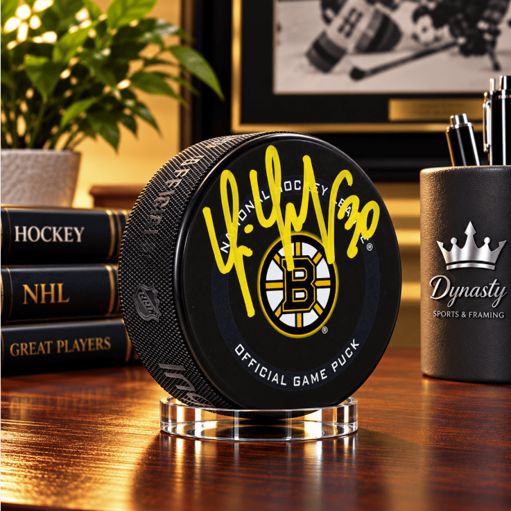 Dynasty Sports & Framing Autographed Pucks Tim Thomas Boston Bruins Autographed Game Model Puck