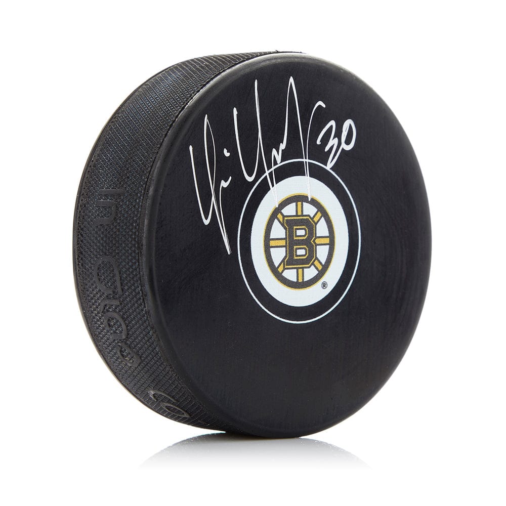 Dynasty Sports & Framing Autographed Pucks Tim Thomas Boston Bruins Autographed Logo Puck