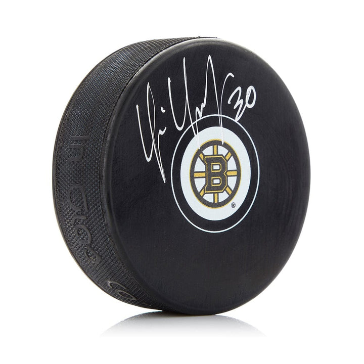 Dynasty Sports & Framing Autographed Pucks Tim Thomas Boston Bruins Autographed Logo Puck