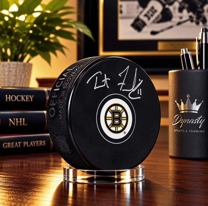 Dynasty Sports & Framing Autographed Pucks Trent Frederic Boston Bruins Autographed Hockey Puck