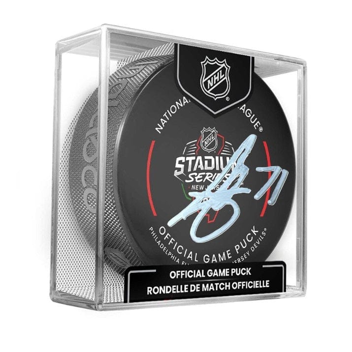 Dynasty Sports & Framing Autographed Pucks Tyson Foerster Autographed Philadelphia Flyers 2024 Stadium Series Hockey Game Model Puck