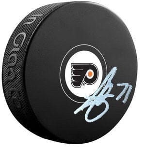 Dynasty Sports & Framing Autographed Pucks Tyson Foerster Autographed Philadelphia Flyers Hockey Logo Puck