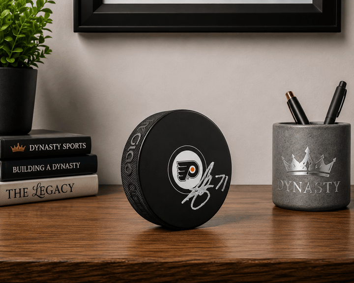 Dynasty Sports & Framing Autographed Pucks Tyson Foerster Autographed Philadelphia Flyers Hockey Logo Puck