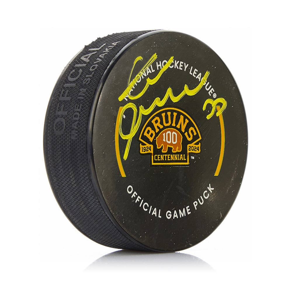 Dynasty Sports & Framing Autographed Pucks Zdeno Chara Boston Bruins Autographed 100th Anniversary Hockey Game Model Puck