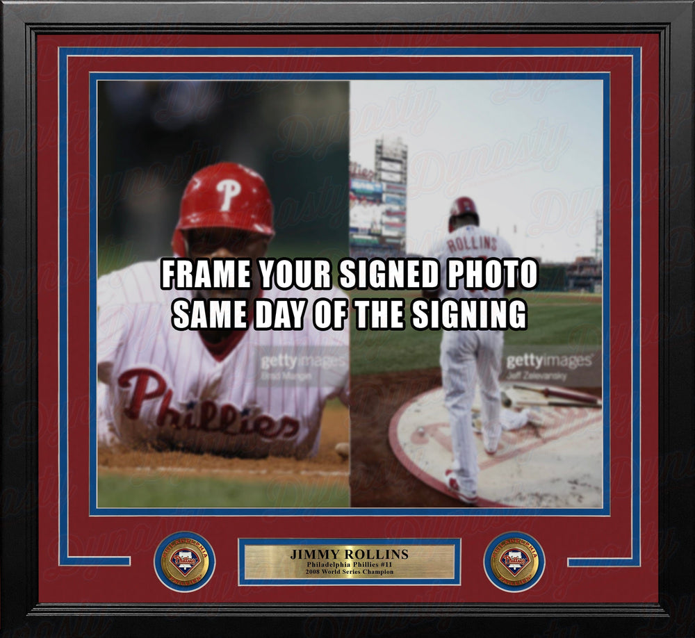 Dynasty Sports & Framing Custom Framing 11x14 Frame Kit Jimmy Rollins Philadelphia Phillies 2008 World Series Photo Horizontal Frame Kit